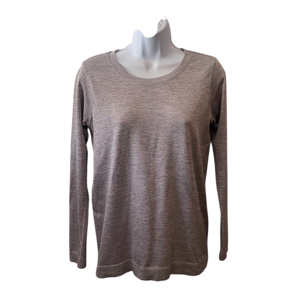 Lululemon Swiftly Tech Long Sleeve Crew Grey Space Dye‎ Speckle Top Size 6
